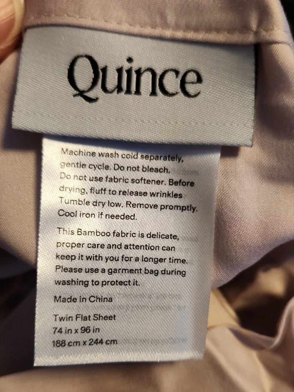 Quince Twin Bamboo Sheet Set- Soft Blush NWOT Open Box
